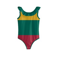 Lithuania Flag Kids  Frill Swimsuit by FlagGallery