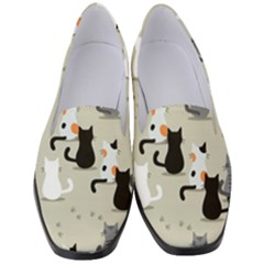 Cute Cat Seamless Pattern Women s Classic Loafer Heels by Vaneshart