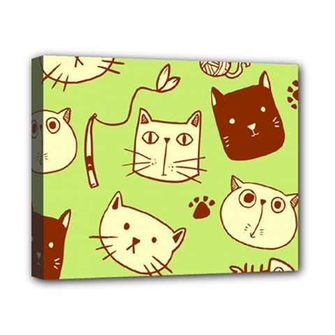 Cute Hand Drawn Cat Seamless Pattern Canvas 10  X 8  (stretched) by Vaneshart