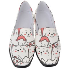 Cute Cat Chef Cooking Seamless Pattern Cartoon Women s Classic Loafer Heels by Vaneshart