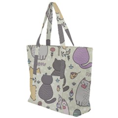 Funny Cartoon Cats Seamless Pattern  Zip Up Canvas Bag by Vaneshart