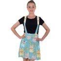 Vector Seamless Pattern With Colorful Cats Fish Velvet Suspender Skater Skirt View1