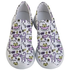 Hand Drawn Cute Cat Pattern Women s Lightweight Slip Ons by Vaneshart