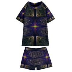 Fractal Fantasy Design Texture Kids  Swim Tee And Shorts Set by Wegoenart