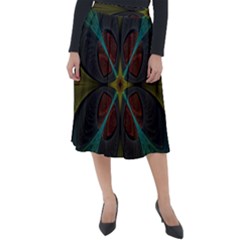 Fractal Art Abstract Pattern Classic Velour Midi Skirt  by Wegoenart