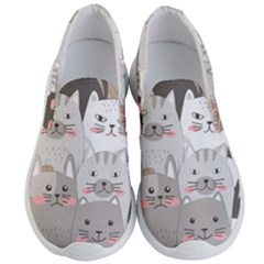 Cute Cats Seamless Pattern Men s Lightweight Slip Ons by Wegoenart