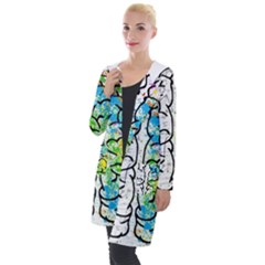 Brain Mind Psychology Idea Drawing Hooded Pocket Cardigan by Wegoenart