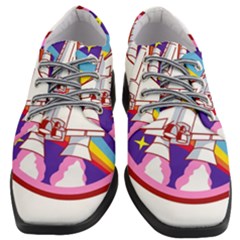 Pink Rainbow Rocket Women Heeled Oxford Shoes by Wegoenart