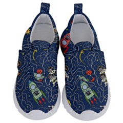 Cat Cosmos Cosmonaut Rocket Kids  Velcro No Lace Shoes by Wegoenart