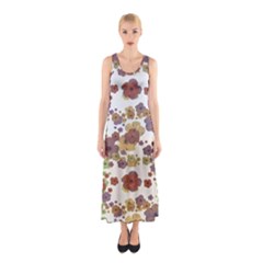 Multicolored Floral Collage Print Sleeveless Maxi Dress by dflcprintsclothing