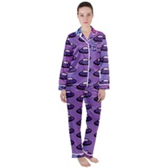 Ufo Alien Pattern Satin Long Sleeve Pyjamas Set by Wegoenart