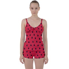 Seamless Watermelon Surface Texture Tie Front Two Piece Tankini by Nexatart