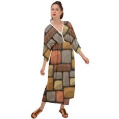 Colorful Brick Wall Texture Grecian Style  Maxi Dress by Nexatart