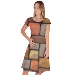 Colorful Brick Wall Texture Classic Short Sleeve Dress by Nexatart