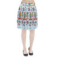 Space Elements Flat Pleated Skirt by Nexatart