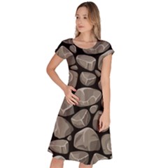 Rock Stone Seamless Pattern Classic Short Sleeve Dress by Nexatart