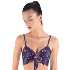 Various Cute Girly Stuff Seamless Pattern Woven Tie Front Bralet by Nexatart