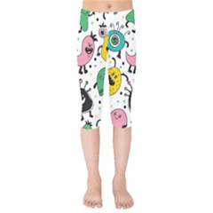 Funny Monster Pattern Kids  Capri Leggings  by Nexatart