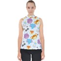 Animal Faces Collection Mock Neck Shell Top View1