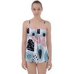 Seamless Pattern With Fruits Babydoll Tankini Set by Nexatart