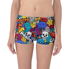 Graffiti Characters Seamless Pattern Reversible Boyleg Bikini Bottoms by Nexatart