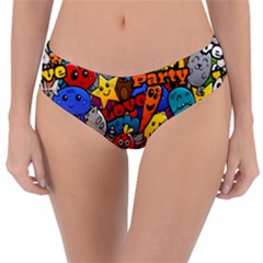 Graffiti Characters Seamless Pattern Reversible Classic Bikini Bottoms by Nexatart