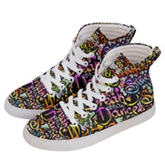 Graffiti Word Seamless Pattern Men s Hi-top Skate Sneakers by Nexatart