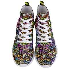 Graffiti Word Seamless Pattern Men s Lightweight High Top Sneakers by Nexatart