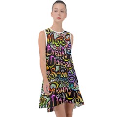 Graffiti Word Seamless Pattern Frill Swing Dress by Nexatart