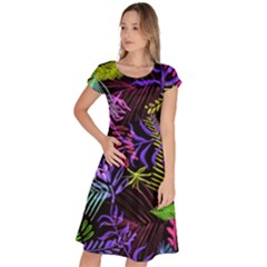 Leaves Nature Design Plant Classic Short Sleeve Dress by Nexatart