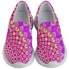 Digital Arts Fractals Futuristic Pink Kids Lightweight Slip Ons by Nexatart