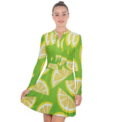 Lemon Fruit Healthy Fruits Food Long Sleeve Panel Dress by Nexatart