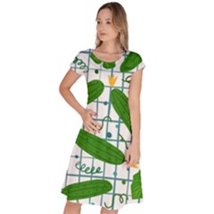 Seamless Pattern With Cucumber Classic Short Sleeve Dress by Nexatart