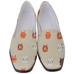 Cat Faces Pattern Women s Classic Loafer Heels by Nexatart