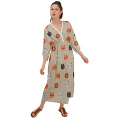 Cat Faces Pattern Grecian Style  Maxi Dress by Nexatart