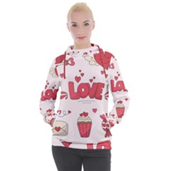 Hand Drawn Valentines Day Element Collection Women s Hooded Pullover by Vaneshart