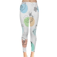 Cartoon Bird Cute Doodle Bird Inside Out Leggings by Vaneshart