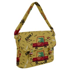 Childish Seamless Pattern With Dino Driver Buckle Messenger Bag by Vaneshart