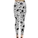 Seamless Pattern With Black White Doodle Dogs Leggings  View2