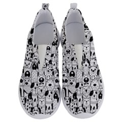 Seamless Pattern With Black White Doodle Dogs No Lace Lightweight Shoes by Vaneshart