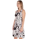 Seamless Pattern With Black White Doodle Dogs Knee Length Skater Dress With Pockets View2