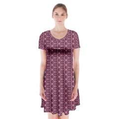 Digital Waves Short Sleeve V-neck Flare Dress by Sparkle