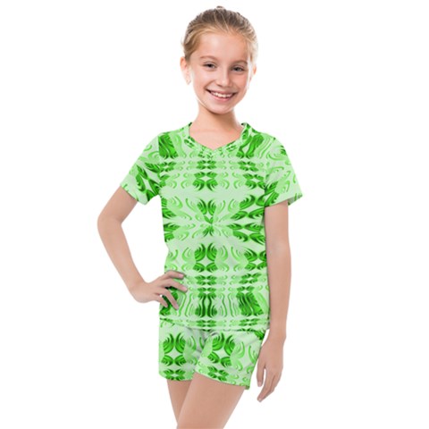 Digital Illusion Kids  Mesh Tee And Shorts Set by Sparkle