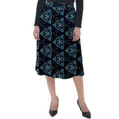 Digital Triangles Classic Velour Midi Skirt  by Sparkle