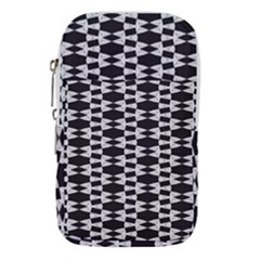 Black And White Triangles Waist Pouch (small) by Sparkle