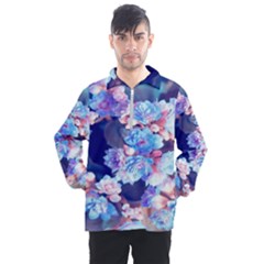 Flowers Men s Half Zip Pullover by Sparkle