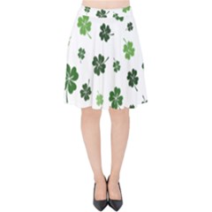 St Patricks Day Pattern Velvet High Waist Skirt by Valentinaart