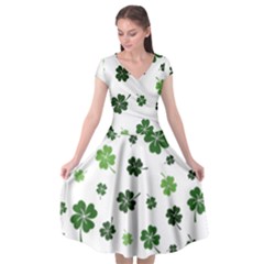 St Patricks Day Pattern Cap Sleeve Wrap Front Dress by Valentinaart