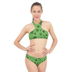 St Patricks Day High Neck Bikini Set by Valentinaart