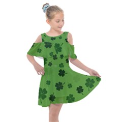 St Patricks Day Kids  Shoulder Cutout Chiffon Dress by Valentinaart